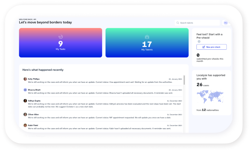 Dashboard screen